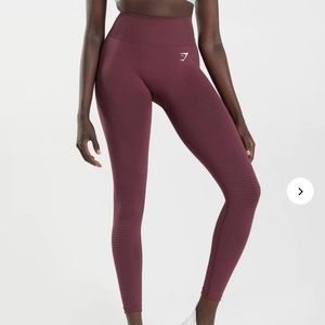 Gymshark Vital Seamless 2.0 Leggings - Baked Maroon Marl - Extra Small